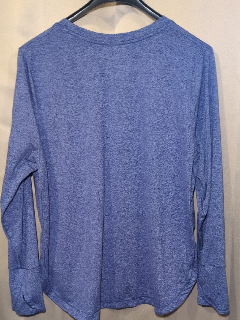 Athleta Heathered Royal Blue Long Sleeve Crew Top - Picture 2 of 3